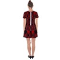 Red Diagonal Plaid Big Drop Hem Mini Chiffon Dress View2