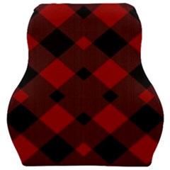 Red Diagonal Plaid Big Car Seat Velour Cushion  by ConteMonfrey