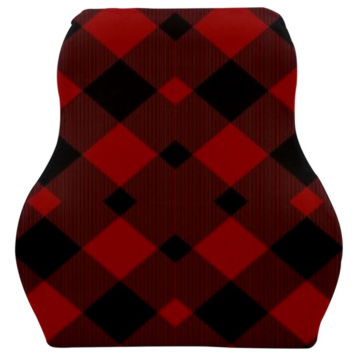 Red Diagonal Plaid Big Car Seat Velour Cushion 