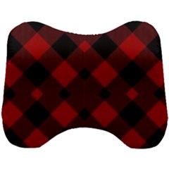 Red Diagonal Plaid Big Head Support Cushion by ConteMonfrey