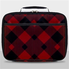 Red Diagonal Plaid Big Full Print Lunch Bag by ConteMonfrey