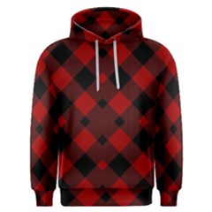 Red Diagonal Plaid Big Men s Overhead Hoodie by ConteMonfrey