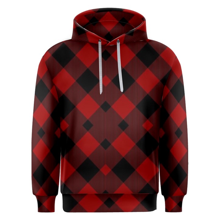 Red Diagonal Plaid Big Men s Overhead Hoodie