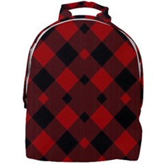 Red Diagonal Plaid Big Mini Full Print Backpack by ConteMonfrey