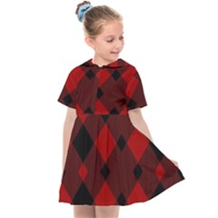 Red Diagonal Plaid Big Kids  Sailor Dress by ConteMonfrey