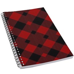 Red Diagonal Plaid Big 5 5  X 8 5  Notebook by ConteMonfrey