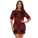 Red Diagonal Plaid Big Just Threw It On Dress View1