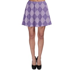 Diagonal Comfort Purple Plaids Skater Skirt by ConteMonfrey