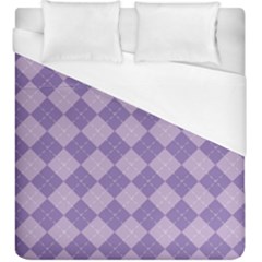 Diagonal Comfort Purple Plaids Duvet Cover (king Size) by ConteMonfrey