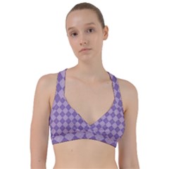 Diagonal Comfort Purple Plaids Sweetheart Sports Bra by ConteMonfrey