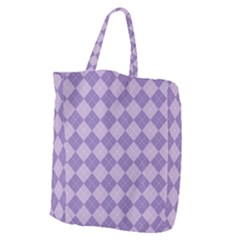 Diagonal Comfort Purple Plaids Giant Grocery Tote by ConteMonfrey