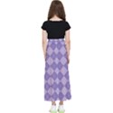 Diagonal Comfort Purple Plaids Kids  Flared Maxi Skirt View2