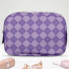 Diagonal Comfort Purple Plaids Make Up Pouch (small) by ConteMonfrey