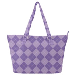 Diagonal Comfort Purple Plaids Full Print Shoulder Bag by ConteMonfrey