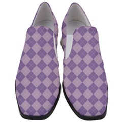 Diagonal Comfort Purple Plaids Women Slip On Heel Loafers by ConteMonfrey