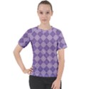 Diagonal Comfort Purple Plaids Women s Sport Raglan Tee View1