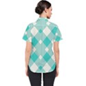 Diagonal Blue Torquoise Women s Short Sleeve Shirt View2