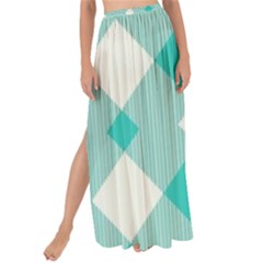 Diagonal Blue Torquoise Maxi Chiffon Tie-up Sarong by ConteMonfrey