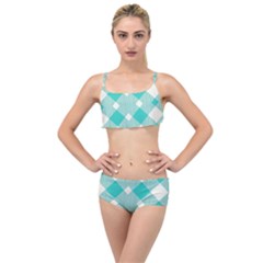 Diagonal Blue Torquoise Layered Top Bikini Set by ConteMonfrey