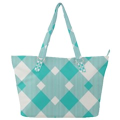 Diagonal Blue Torquoise Full Print Shoulder Bag by ConteMonfrey