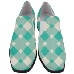 Diagonal Blue Torquoise Women Slip On Heel Loafers by ConteMonfrey