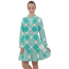 Diagonal Blue Torquoise All Frills Chiffon Dress by ConteMonfrey