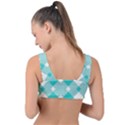 Diagonal Blue Torquoise Front Tie Bikini Top View2