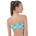 Diagonal Blue Torquoise Knot Up Bikini Top View2