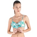 Diagonal Blue Torquoise Tie Up Cut Bikini Top View1