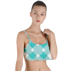 Diagonal Blue Torquoise Layered Top Bikini Top  by ConteMonfrey