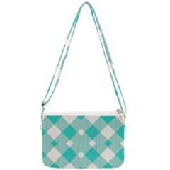 Diagonal Blue Torquoise Double Gusset Crossbody Bag by ConteMonfrey