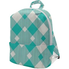 Diagonal Blue Torquoise Zip Up Backpack by ConteMonfrey