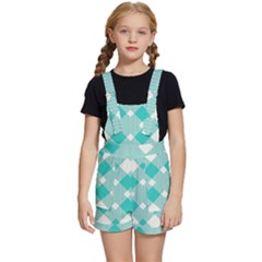 Diagonal Blue Torquoise Kids  Short Overalls by ConteMonfrey