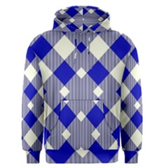 Blue Diagonal Plaids  Men s Core Hoodie by ConteMonfrey