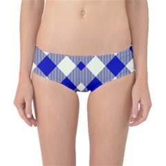 Blue Diagonal Plaids  Classic Bikini Bottoms by ConteMonfrey