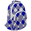 Blue Diagonal Plaids  Rounded Multi Pocket Backpack View2