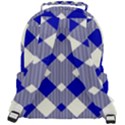 Blue Diagonal Plaids  Rounded Multi Pocket Backpack View3