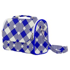 Blue Diagonal Plaids  Satchel Shoulder Bag by ConteMonfrey