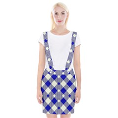 Blue Diagonal Plaids  Braces Suspender Skirt by ConteMonfrey