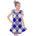 Blue Diagonal Plaids  Kids  Tie Up Tunic Dress View1