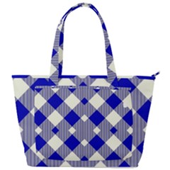 Blue Diagonal Plaids  Back Pocket Shoulder Bag  by ConteMonfrey