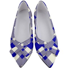 Blue Diagonal Plaids  Women s Bow Heels by ConteMonfrey