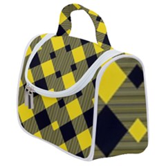 Yellow Diagonal Plaids Satchel Handbag by ConteMonfrey