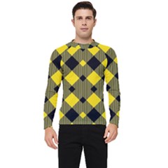 Yellow Diagonal Plaids Men s Long Sleeve Rash Guard by ConteMonfrey