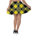 Yellow diagonal Plaids Velvet Skater Skirt View2