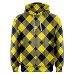 Yellow Diagonal Plaids Men s Overhead Hoodie by ConteMonfrey