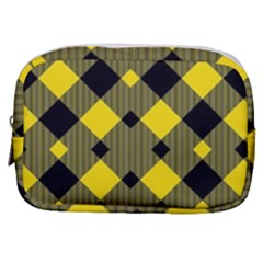 Yellow Diagonal Plaids Make Up Pouch (small) by ConteMonfrey