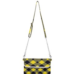 Yellow Diagonal Plaids Mini Crossbody Handbag by ConteMonfrey