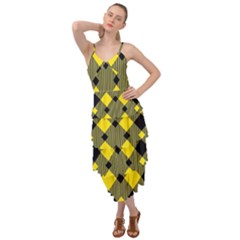 Yellow Diagonal Plaids Layered Bottom Dress by ConteMonfrey