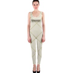 Discreet Cream Plaids One Piece Catsuit by ConteMonfrey